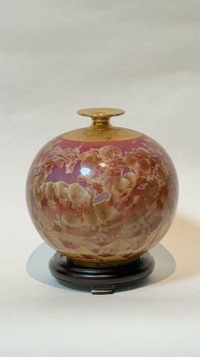 紅底黃金結晶 描金圓球